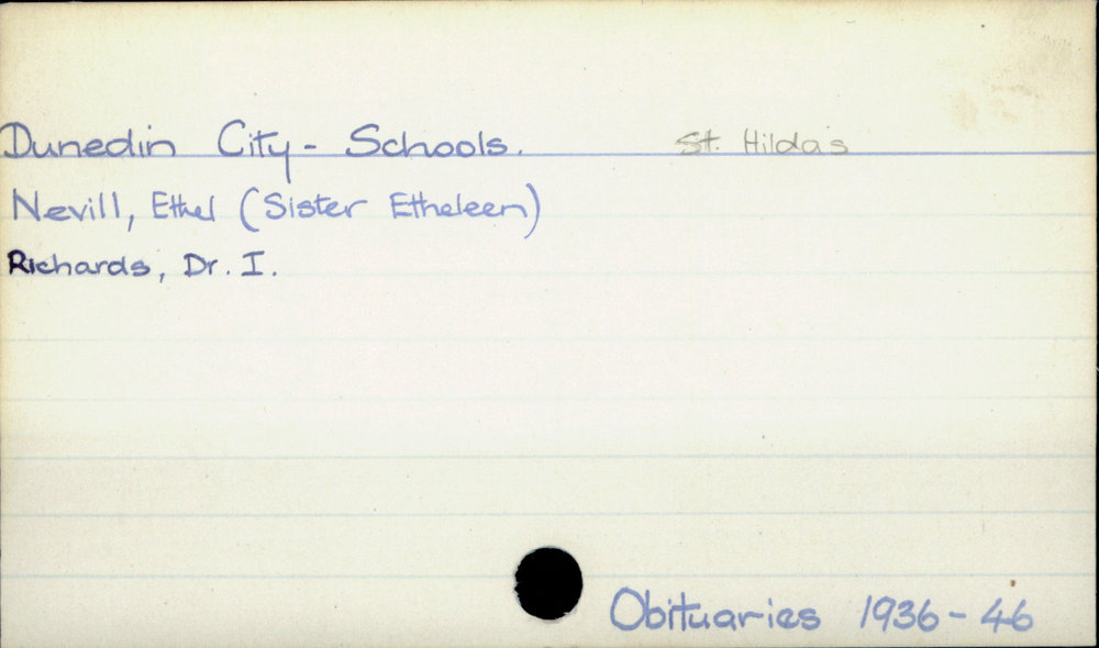 Dunedin City - Schools.  St. Hildas