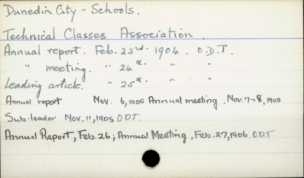 Dunedin City - Schools - Technical Classes Association