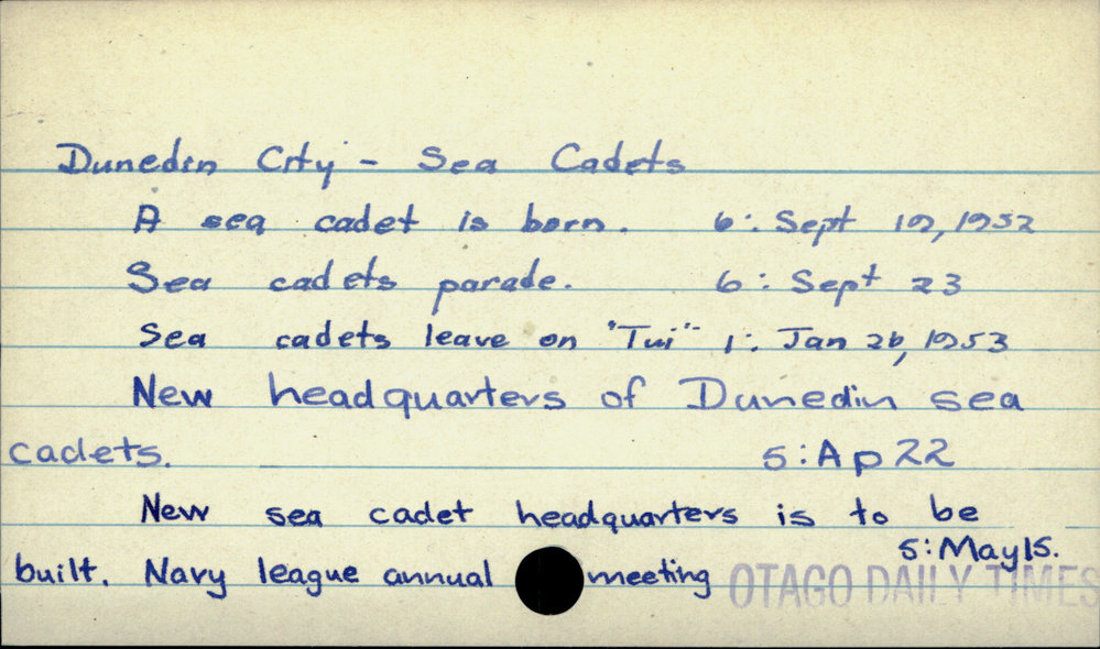 DUNEDIN CITY - SEA CADETS