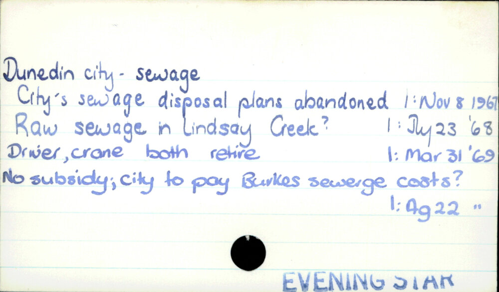 Dunedin city - Sewerage