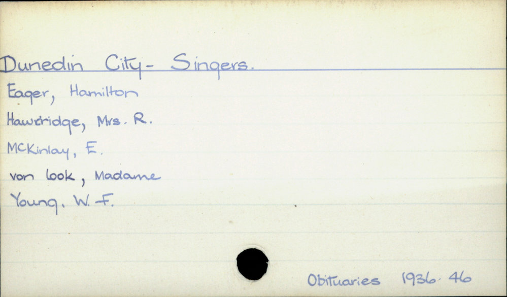 Dunedin City - Singers