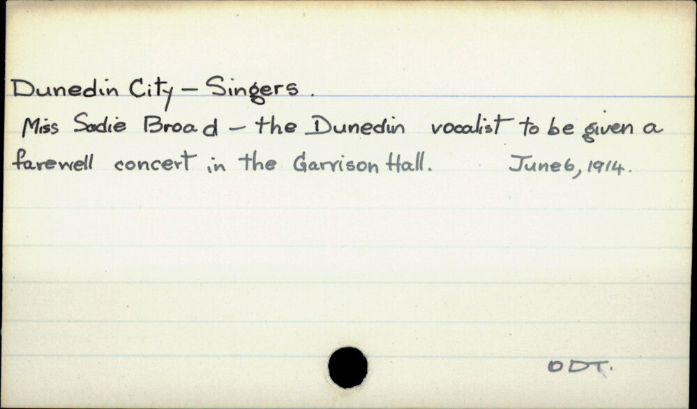 Dunedin City - Singers