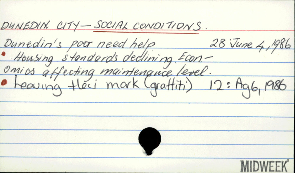 Dunedin City - Social conditions