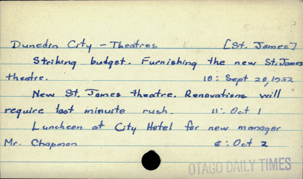 Dunedin City - Theatres [St. James]