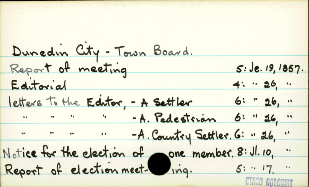 Dunedin City - Town Board