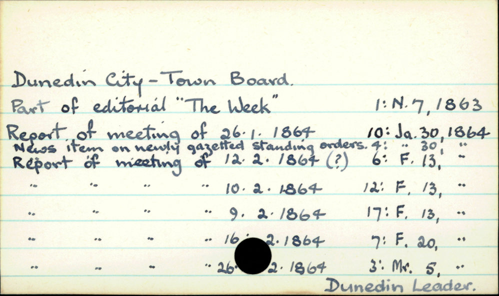Dunedin City - Town Board