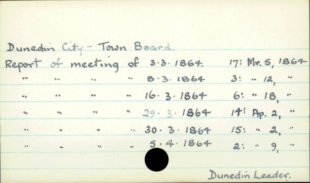 Dunedin City - Town Board 