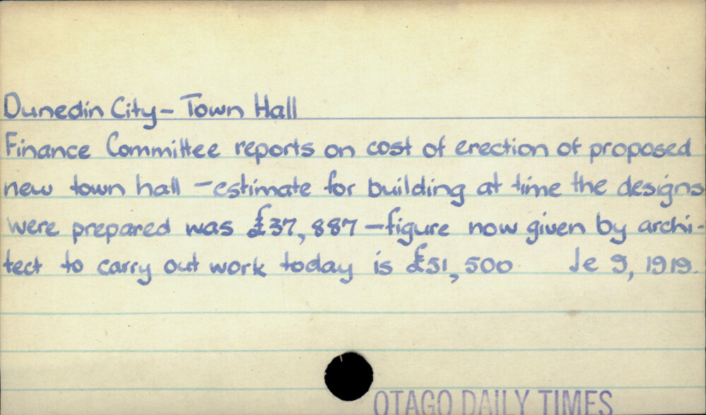 Dunedin City - Town Hall