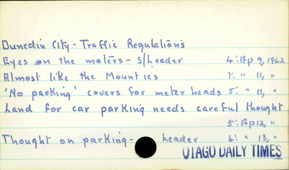 Dunedin City - Traffic Regulations