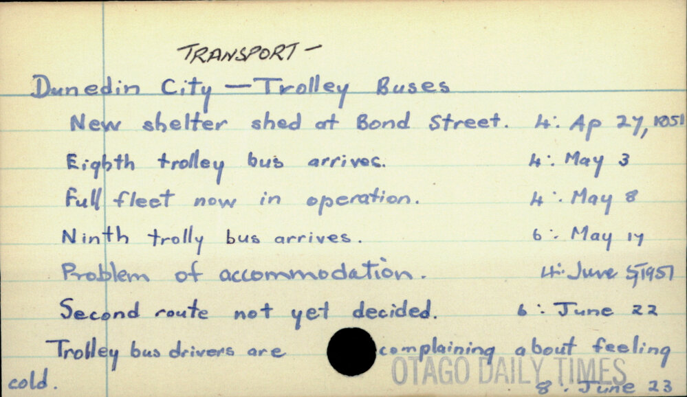 Dunedin City - TRANSPORT - Trolley Buses