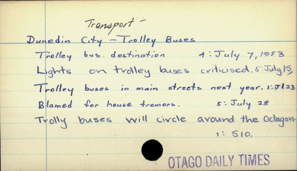 Dunedin City - Transport - Trolley Buses 