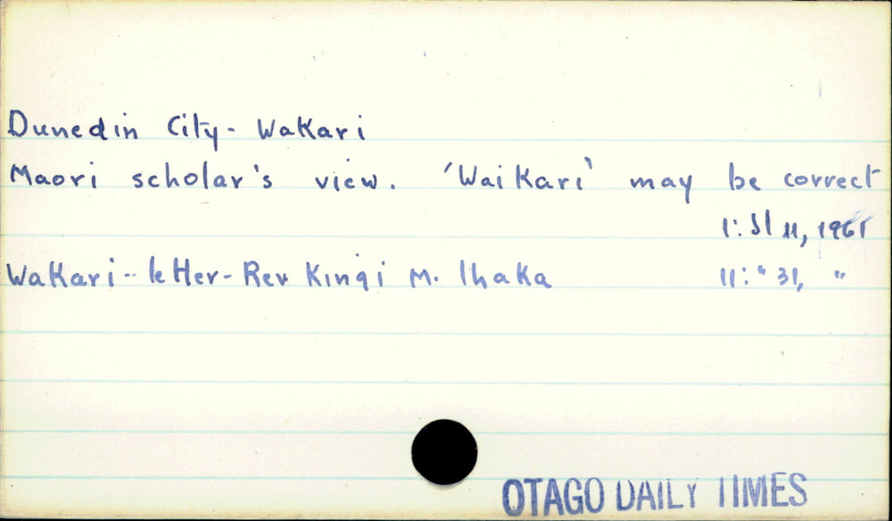 Dunedin City -Wakari