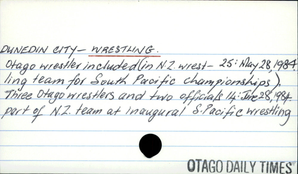 DUNEDIN CITY - WRESTLING.