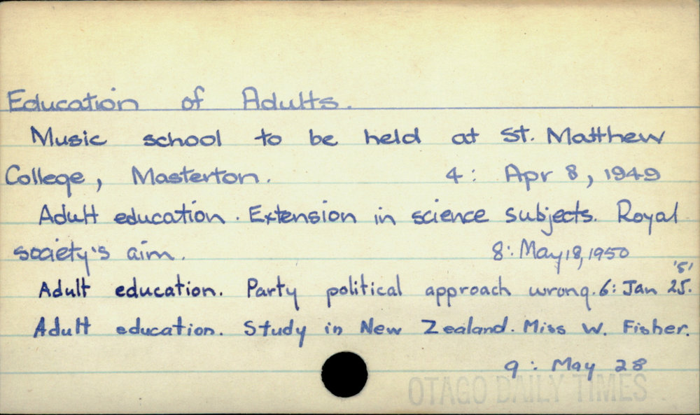 Education of Adults