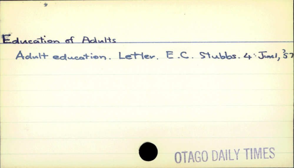 Education of Adults