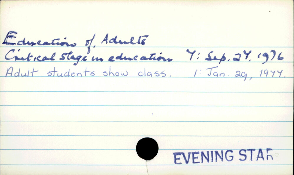Education of Adults