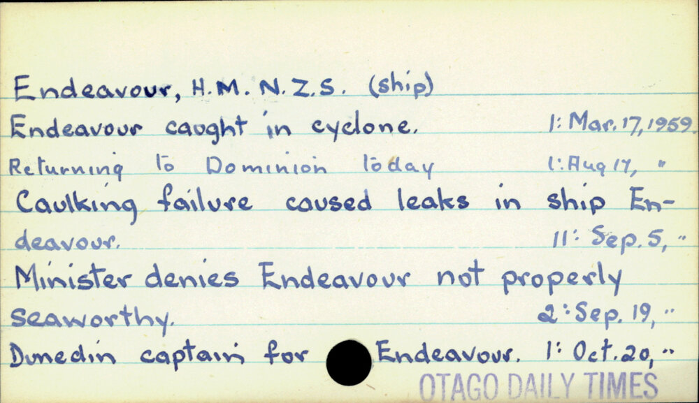 Endeavour, H.M.N.Z.S. (ship)