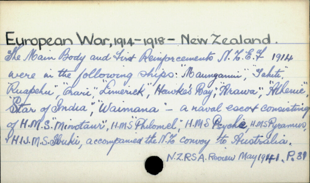European War 1914-1918 - New Zealand