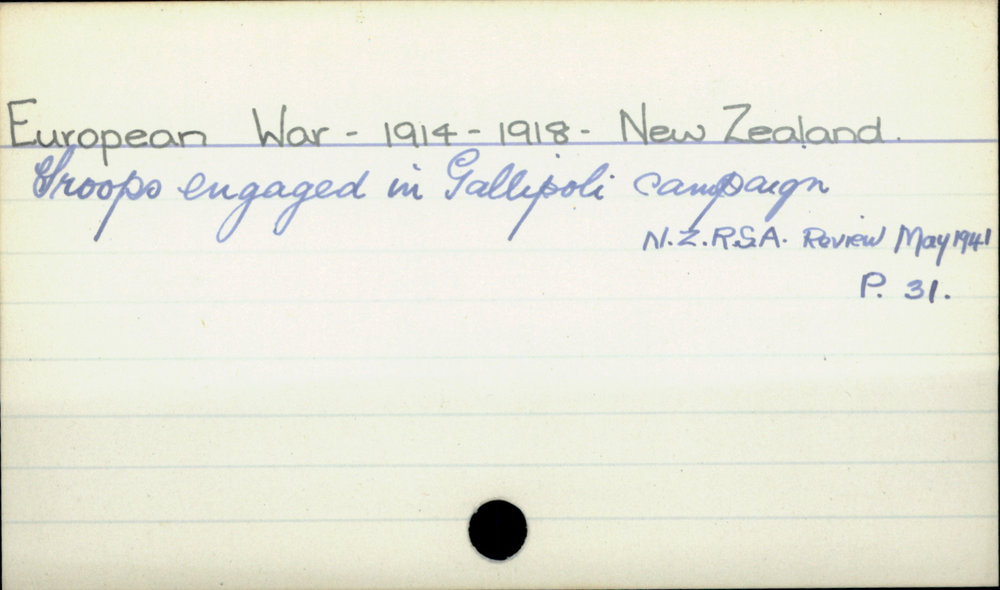 European War - 1914-1918 - New Zealand.