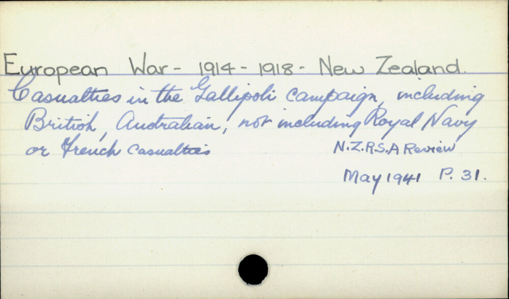 European War - 1914-1918 - New Zealand