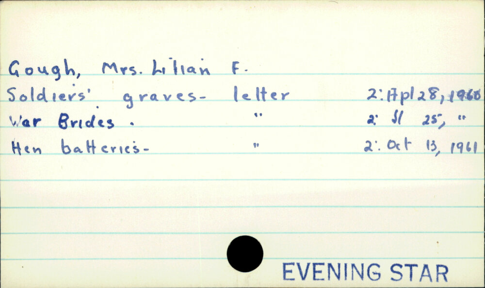 Gough, Mrs Lilian F