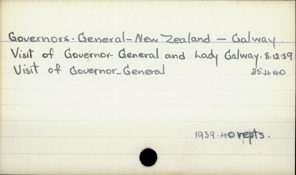 Governors - General - New Zealand - Galway