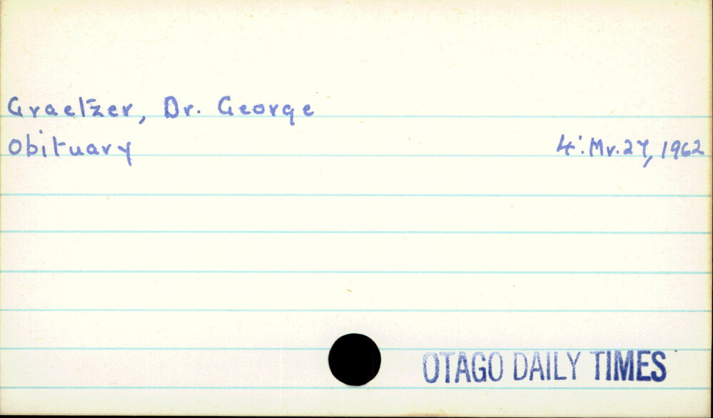 Graetzer, Dr. George