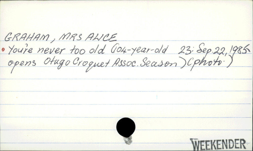 GRAHAM, ALICE (MRS)