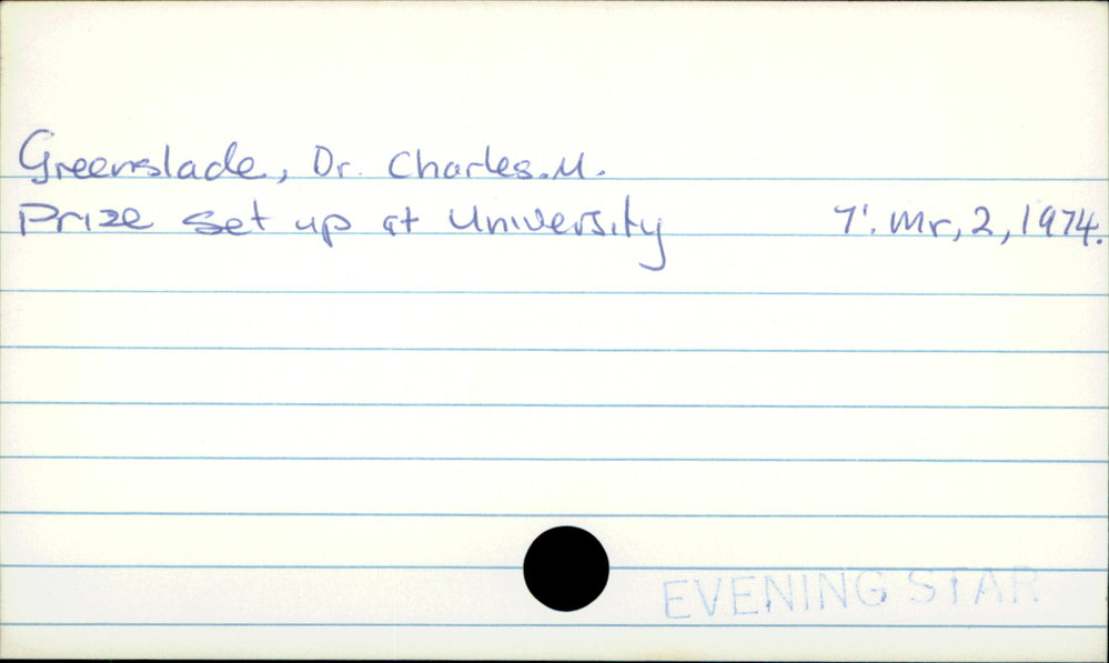 Greenslade, Dr. Charles M.