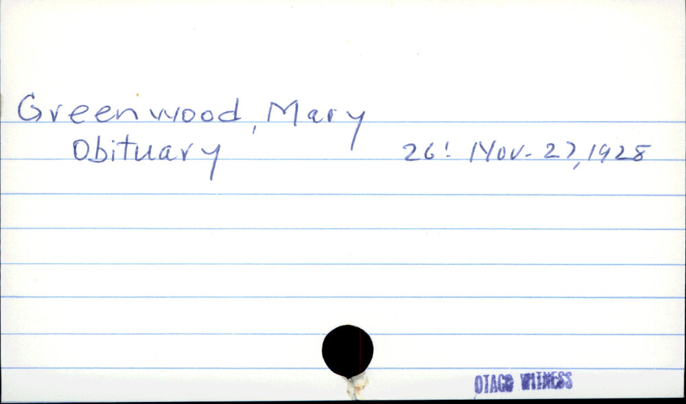 Greenwood, Mary