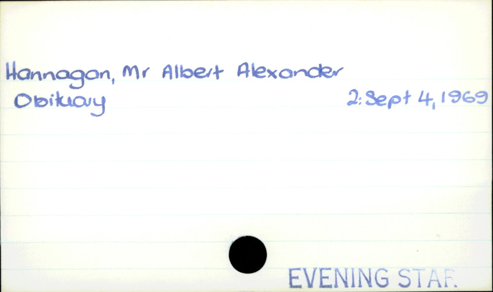 Hannagan, Mr Albert Alexander