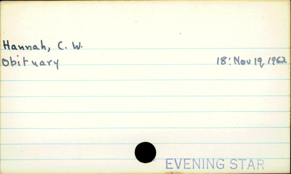 Hannah, C. W.