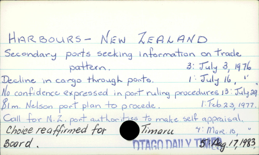 HARBOURS - NEW ZEALAND