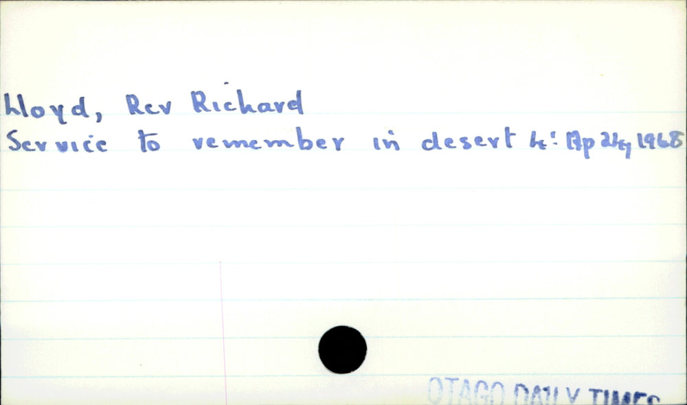 Lloyd, Rev Richard