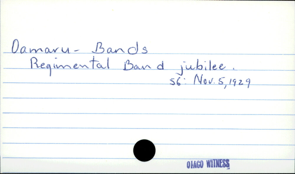 Oamaru - Bands