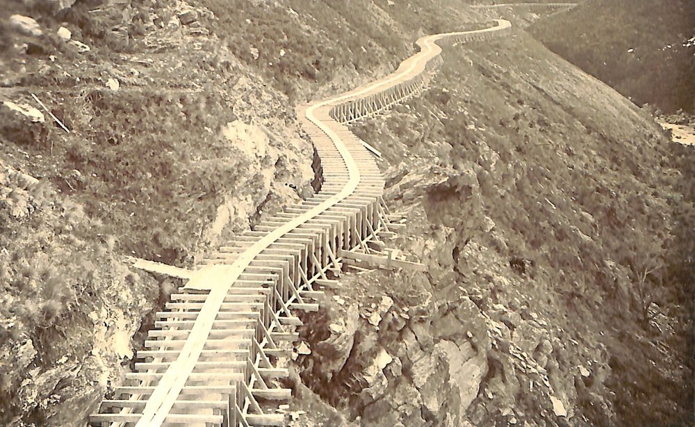 Waipori Power Station Fluming on solid rock