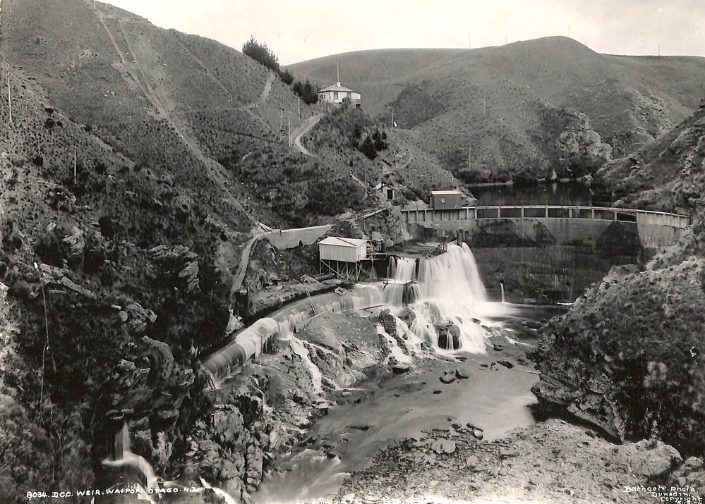 Waipori Dam Construction No 2 Weir and intake