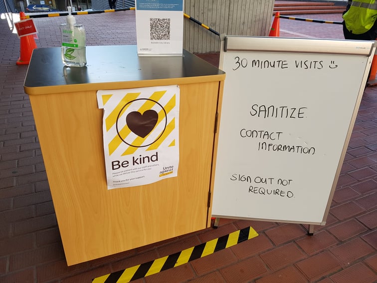 City Library reopening - Plaza entrance station