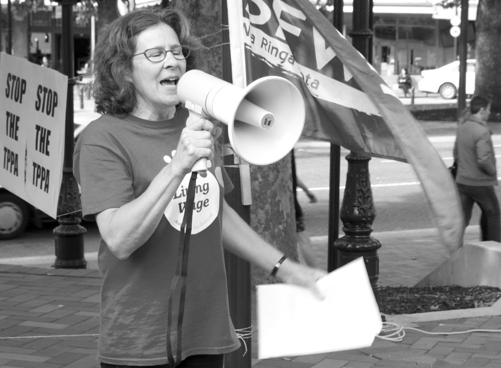 Protest against the TPPA in Dunedin.