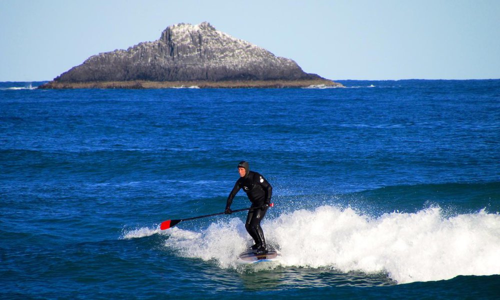 Paddle boarding at St Clair