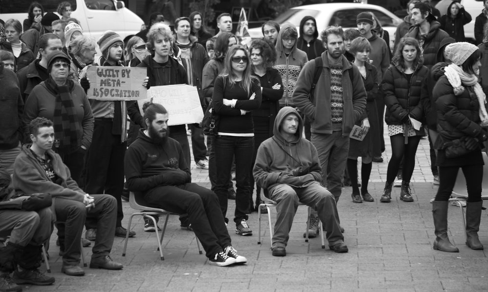 Dunedin protest against the GCSB + TICS bills | Dunedin Public Libraries