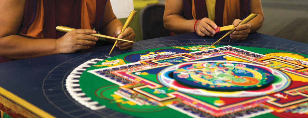 Sand Mandala created for the Dunedin Community by the Buddhist monks of the Dunedin Dhargyey Centre