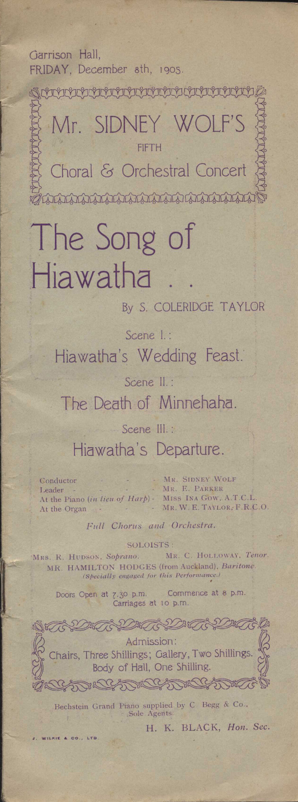 The Song of Hiawatha: Theatrical Programme