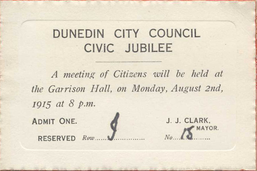 Jubilee of the Incorporation of the City of Dunedin - Meeting of Citizens: Theatrical Programme