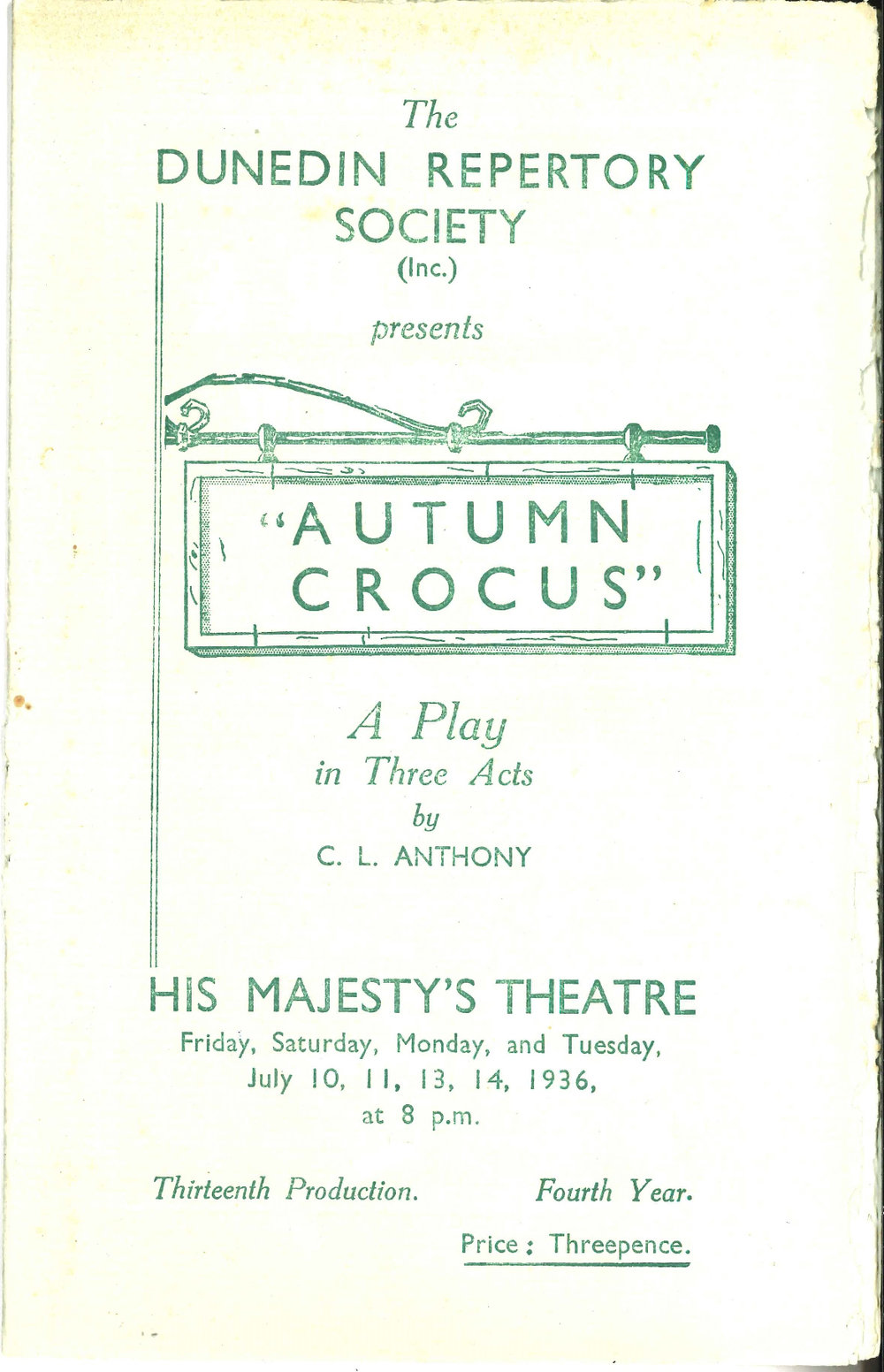 Autumn Crocus: Theatrical Programme