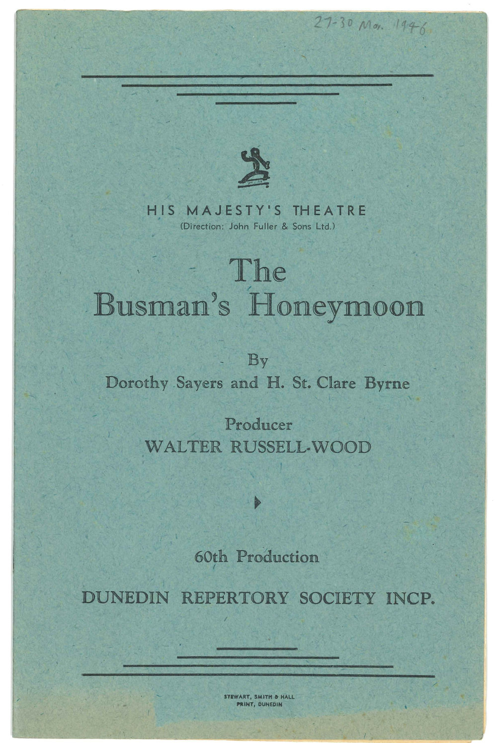 The Busman's Honeymoon: Theatrical Programme