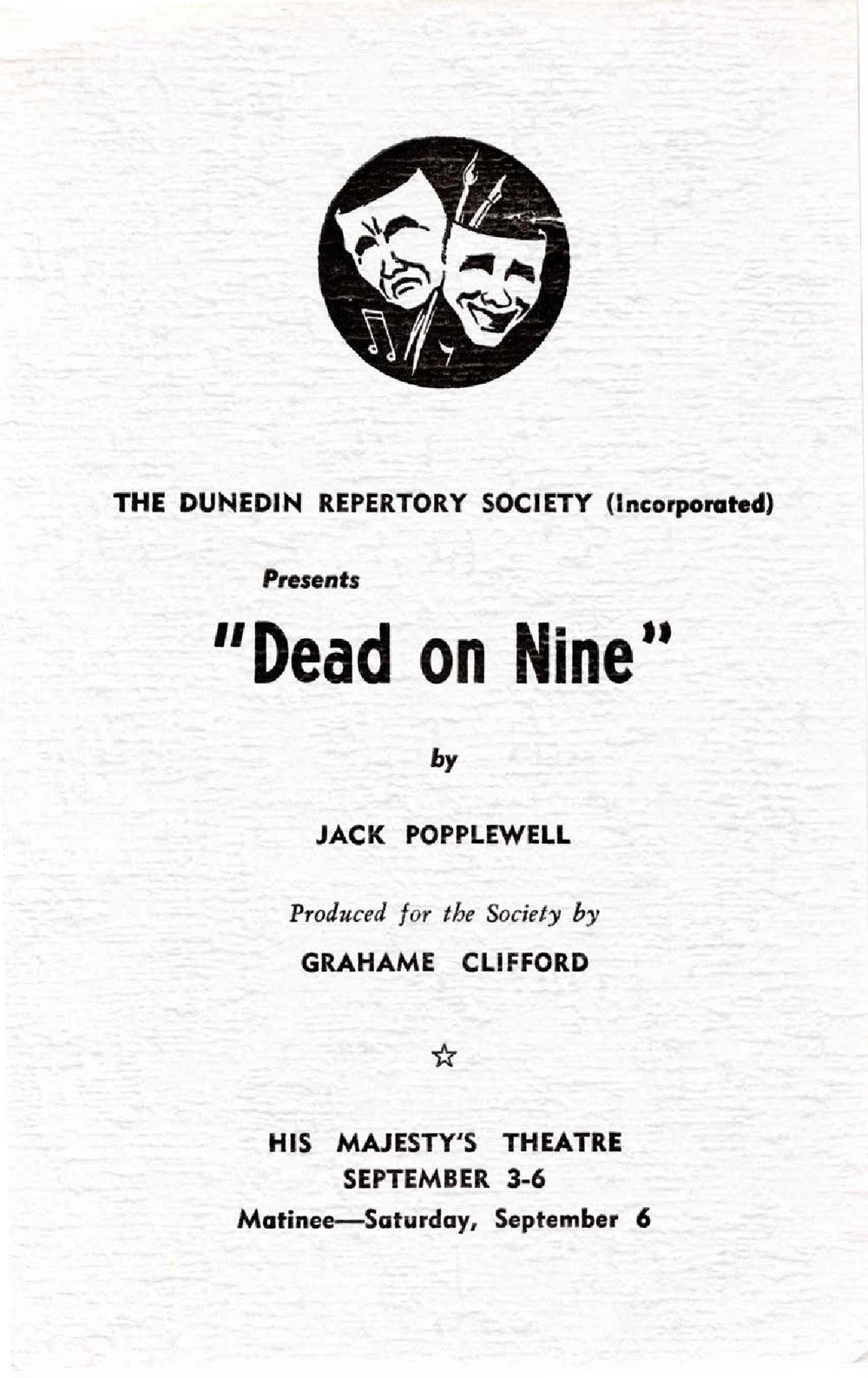 Dead on Nine: Theatrical Programme