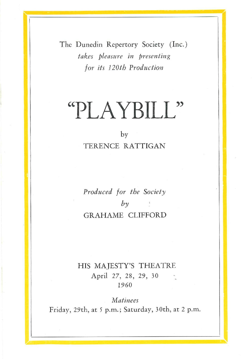 Playbill: The Browning Version and Harlequinade: Theatrical Programme