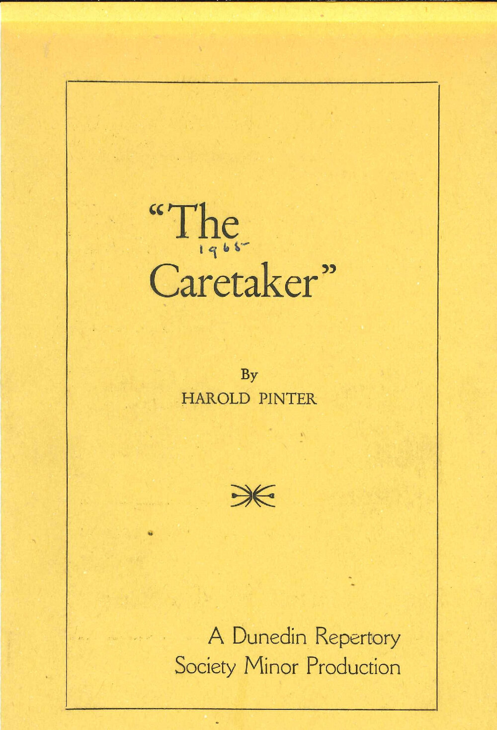 The Caretaker: Theatrical Programme