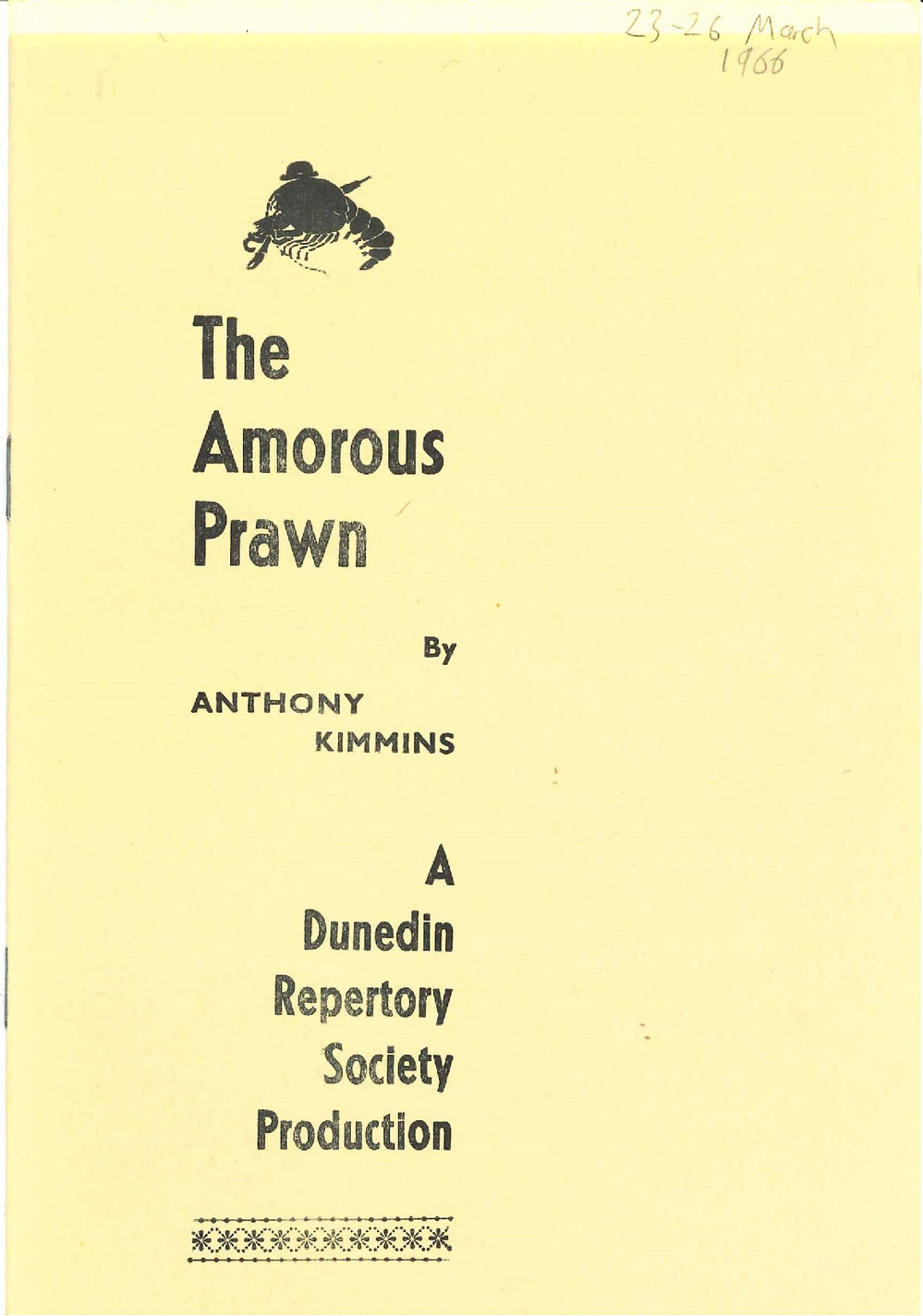 The Amorous Prawn: Theatrical Programme